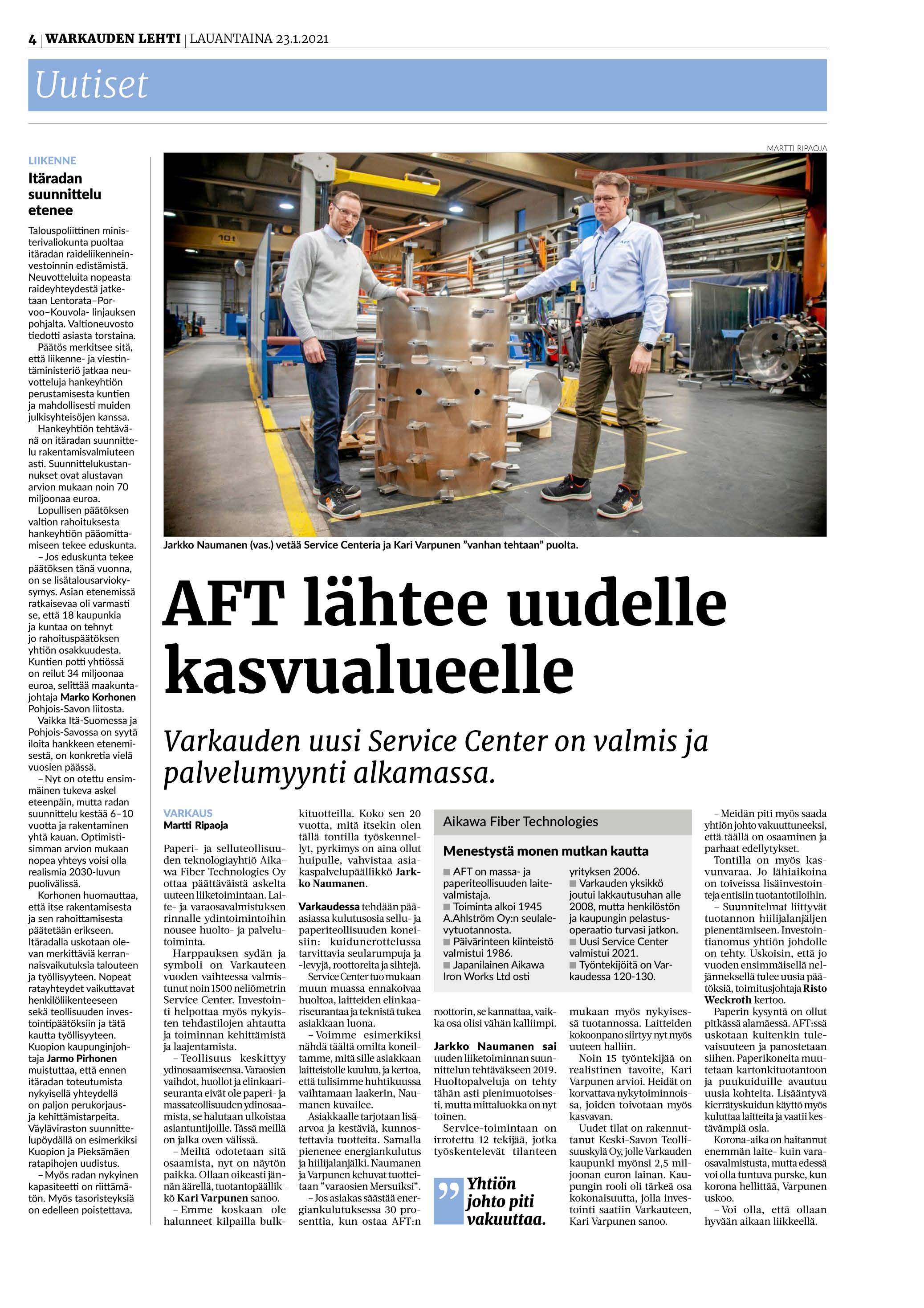 AFT Service Center in Varkaus